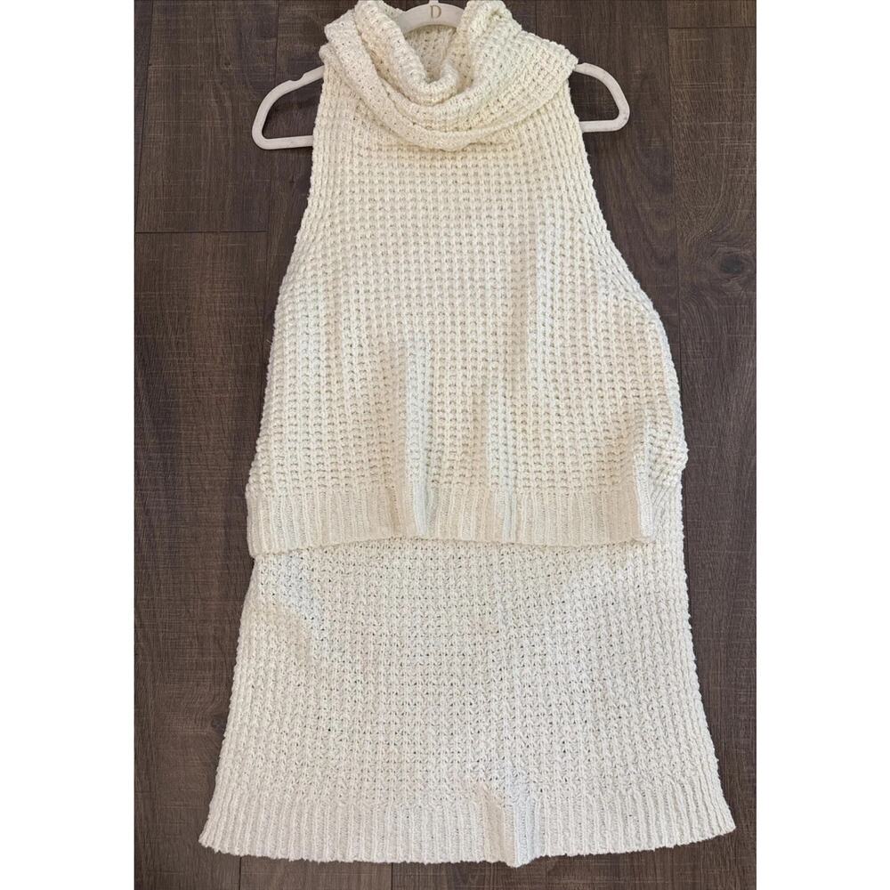 Free People Skyscraper Sweater Chunky Sleeveless, Ivory Small